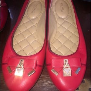 Red Micheal Kors slip on shoe